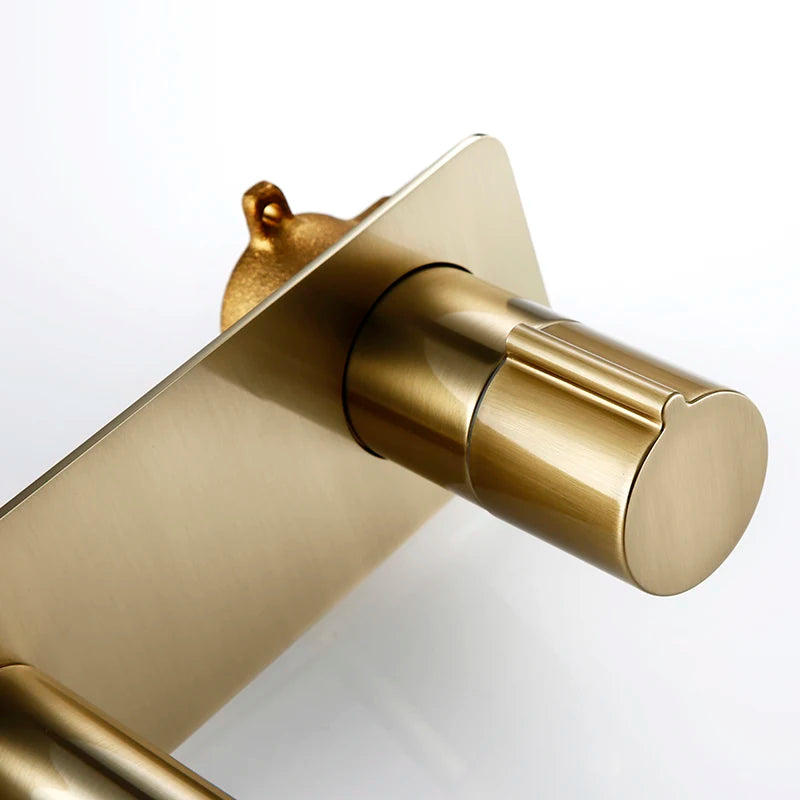 Grifo de Pared para Lavabo en Oro Cepillado