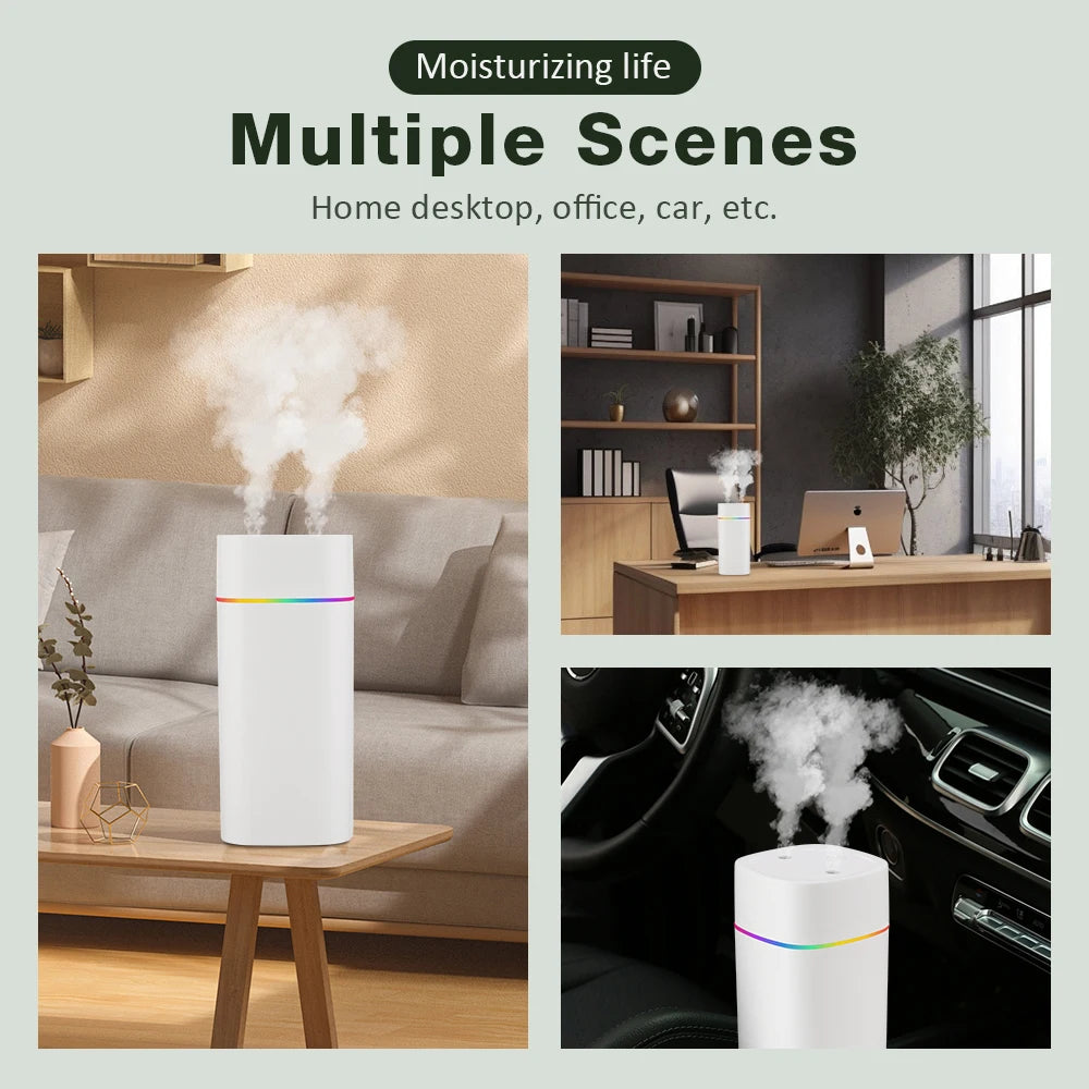 Humidificador Ultrasónico 600ml con Luz LED