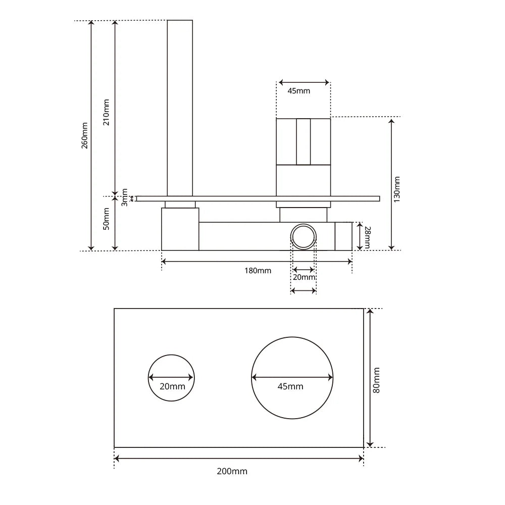 Grifo de Pared para Lavabo en Oro Cepillado