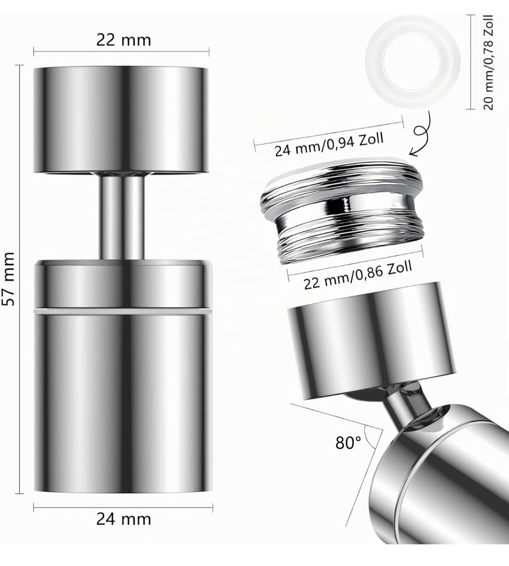 Aireador de grifo - dimensiones y medidas